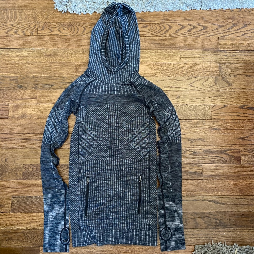 Gray swiftly tech long sleeve with hood